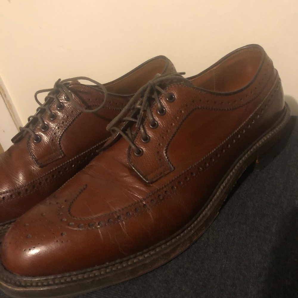 Alden Mens Long Wing Tip Blucher Alpine Grain Calf